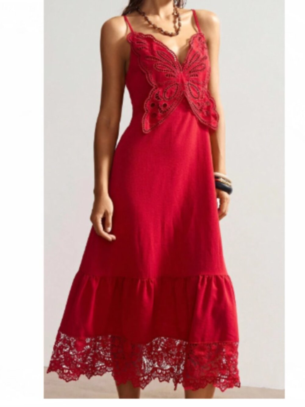 New 2026 Fabulous Butterfly Red Summer Dress